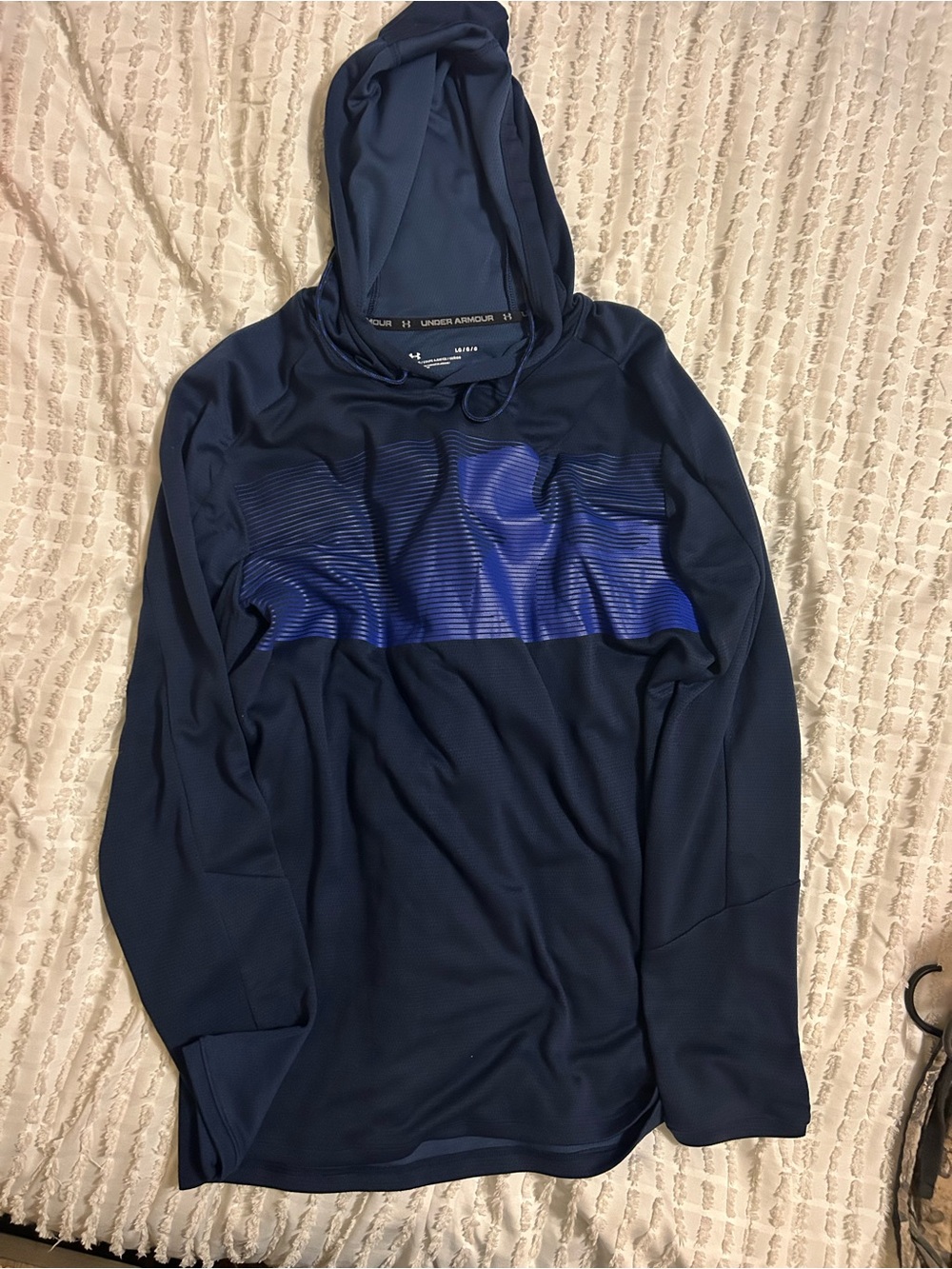 Under Armour Menβs Navy & Royal Blue Hooded Performance Pullover